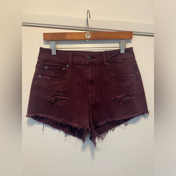 American Eagle Outfitters Pants - American Eagle Outfitters Burgundy Jean Shorts
